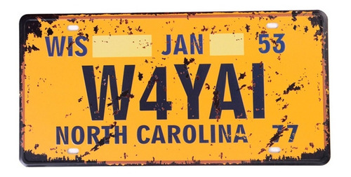 Placas Metalica Decorativa Carros Americanos North Carolina