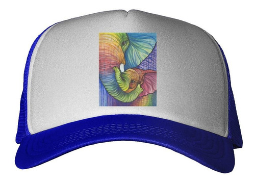 Gorra Elefante Con Su Hijo Pintura Art