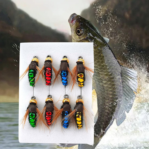 3 X 8x Señuelos De Pesca Pesca Con Mosca Hombres