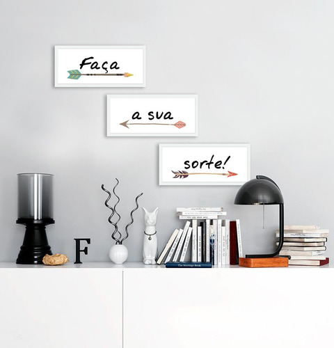 Quadros Decorativos Faça A Sua Sorte Peças Moldura Branca