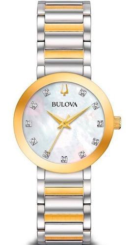 Bulova 98p180 Womens Modern Diamond Mop Dial Reloj De Acero