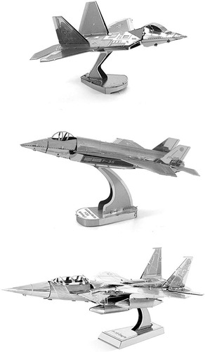 Tierra De Metal Modelo 3d Kits Conjunto De 3: F-22 Raptor -