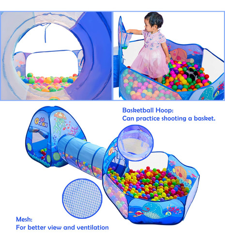 Tienda De Campaña Pigpigpen 3 En 1 Para Niños Con Túnel, Pis