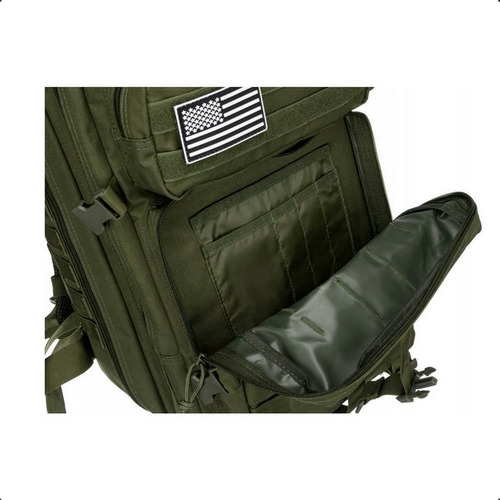 Mochila Tática Impermeável 50 Litros Cor Preto Black Patch Cor Verde Liso Desenho Do Tecido Escura V Camuflada