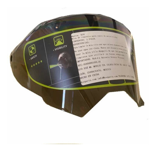 Mica Para Casco Kov Kx1 Doble Propósito Ahumada Negra