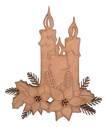 Vela De Navidad Personalizadas Mdf Chapa En Corte Laser