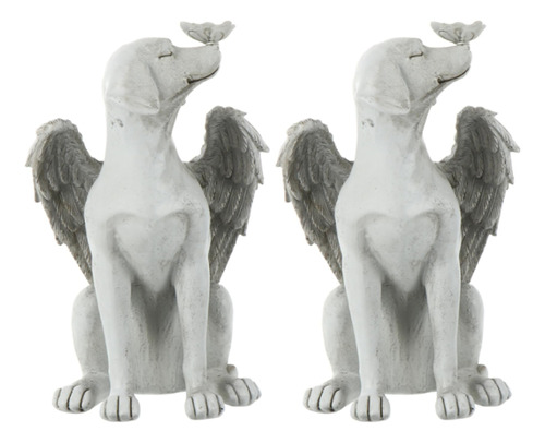 Estatua De Perro Ángel, Lápidas Para Animales, 2 Piezas