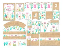 Comprar Kit Imprimible Llamitas Llamas #2 Textos Editables