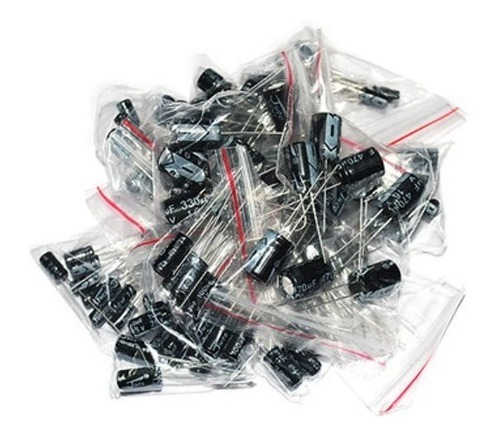 Kit De 120 Capacitores Electroliticos Valores 0.22 Uf-470 Uf