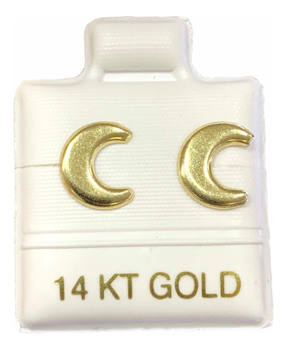 Arete Broquel Luna, Oro 14k