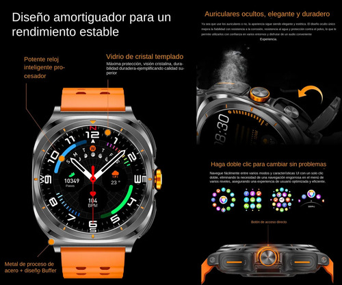 Reloj Inteligente 2 En 1 Con Auriculares Bluetooth Hombre A