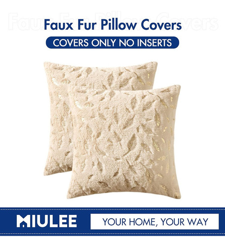 Funda De Almohada Cuadrada Decorativa De 2 Piezas 45 X 45 Cm Blanco
