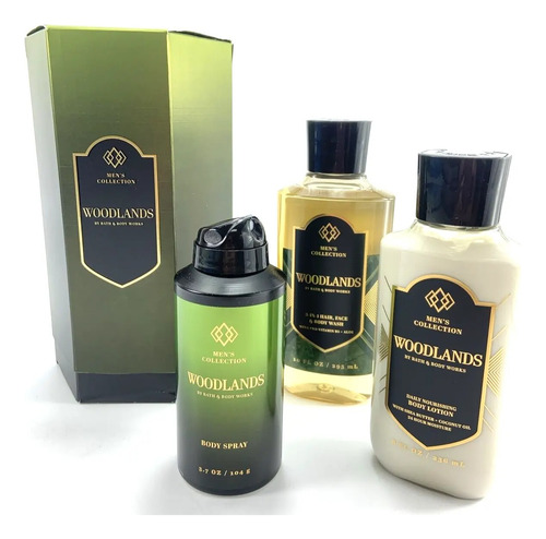 Caja De Spray, Crema Y Jabon Woodlands Bath & Body Works