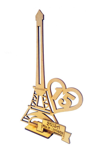 Imagen 3 de 4 de Combo Souvenirs Torre Eiffel Corazón -centro Mesa Fibrofacil