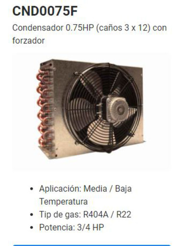 Condensador Para Equipo De Frio 3/4 Hp C/forz Good Cold Nac.