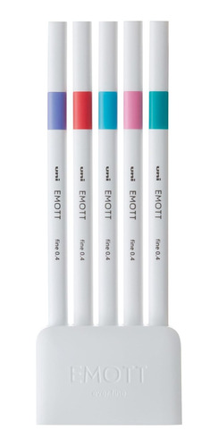 Set Tiralíneas Uniball Emott Pem-sy N°5 X5 Colores