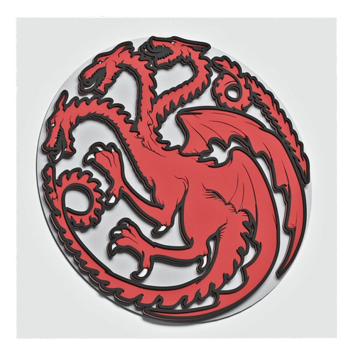 Cuadro Decorativo Logo Targaryen Dragon En Madera