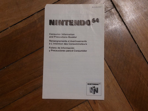N64 Folleto De Consolas / Juegos De Nintendo 64 Original