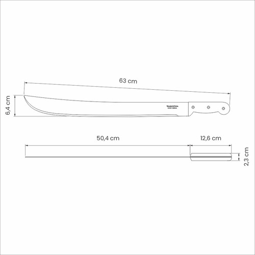 Imagen 2 de 5 de Set Machete Supervivencia 20 Pulgadas X 12 Acero Tramontina