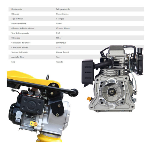 Motor Acionador Compactador Sapo Com Embreagem Completa 4t