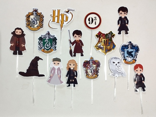 Pack 15 Toppers Para Cupcakes / Muffins. Harry Potter