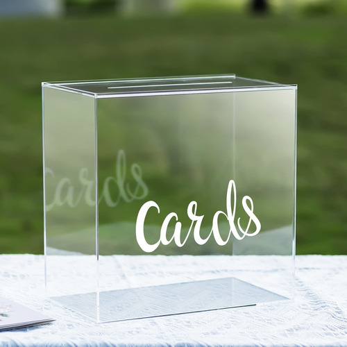 Caja Tarjeta Boda Acrilica Transparente Para Recepcion Sobr