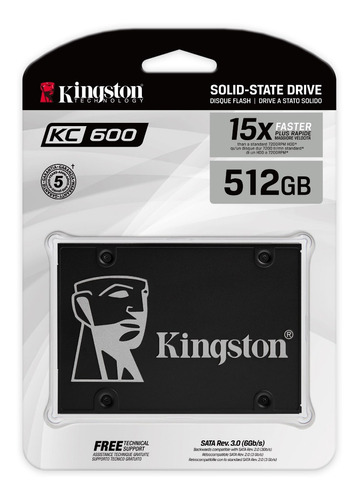 [ ] Disco Ssd Kingston Kc600 512gb Sata 6.0 Gbps 2.5 7mm