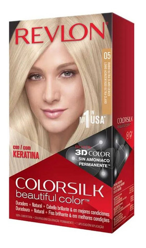 Kit Tinta Revlon  Colorsilk beautiful color™ tono 005 rubio ultra claro cenizo