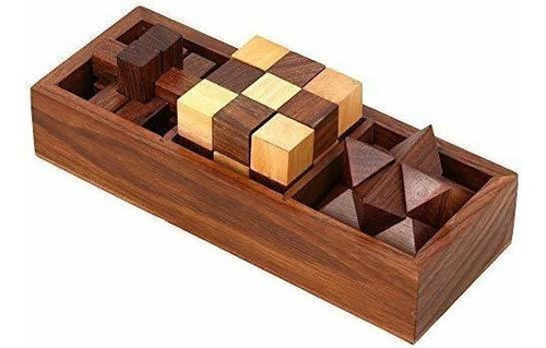 Artncraft 3-en-uno De Madera Puzzle Juegos Set - Rompecabeza