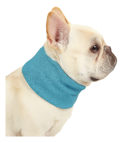 Bandana Collar Refrescante Para Perro Talla Ch, M Y G Azul Petróleo Azul Con Puntito Azul L