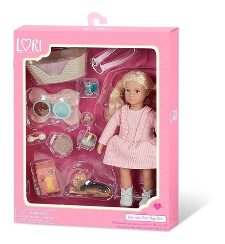 Imagen 1 de 6 de Lori Muñeca Dafina 16cm Con Accesorios Y Mascota Yorkshire