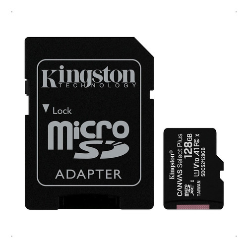 Cartão de memória Kingston SDCS2  Canvas Select Plus com adaptador SD 128GB