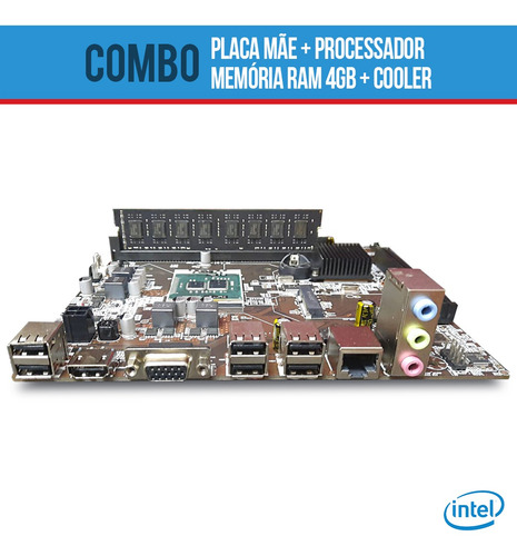 Imagem 2 de 2 de Combo Placa Mae Hm55/corei3/4gb