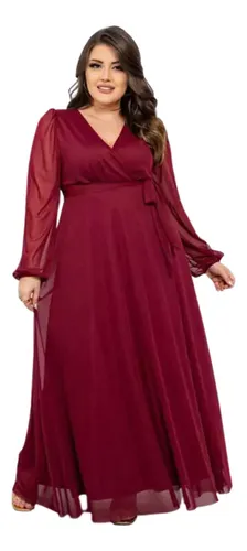Vestido madrinha marsala mercado livre sales