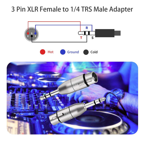 Adaptador Tisino Xlr Hembra A 1/4 Trs, Hembra Balanceado Xl.