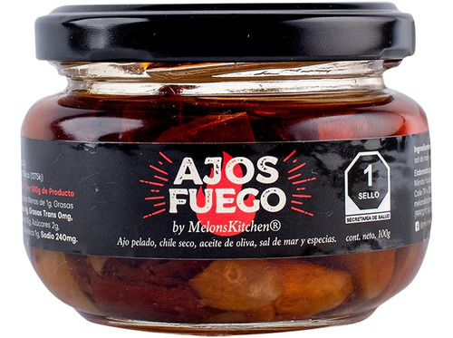 Ajos Fuego En Aceite Melons Kitchen Frasco 100 Gr.