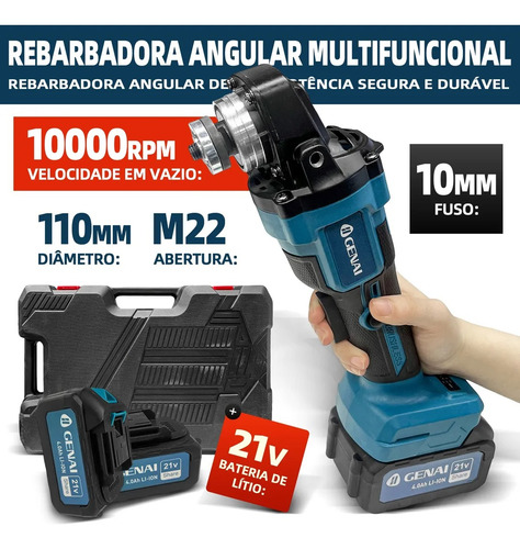 Kit 3em1 Parafusadeira Impacto E Esmeril 21v 2 Bats C Maleta