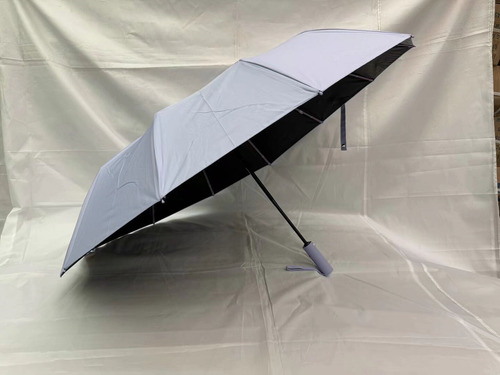 Paraguas Automático Plegable Protección Uv Con 12 Varillas Gris