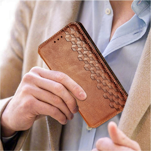 Funda De Piel Para Samsung A03 A13 A23 A33 A53 A73 A12 A22 A32 A52, Moderna Funda Magnética A Cuadros Con Ranura Para Tarjetas