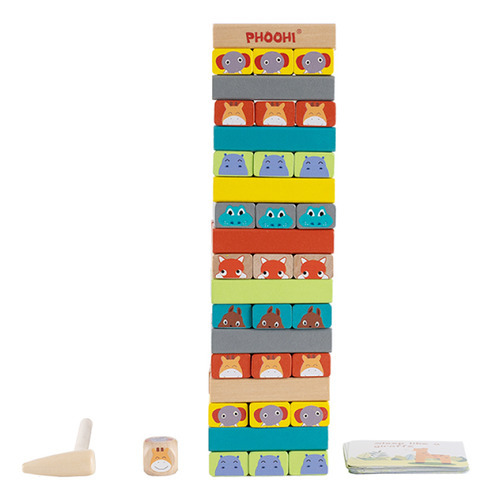 Jenga De Animalitos Phoohi Madera Ik0251