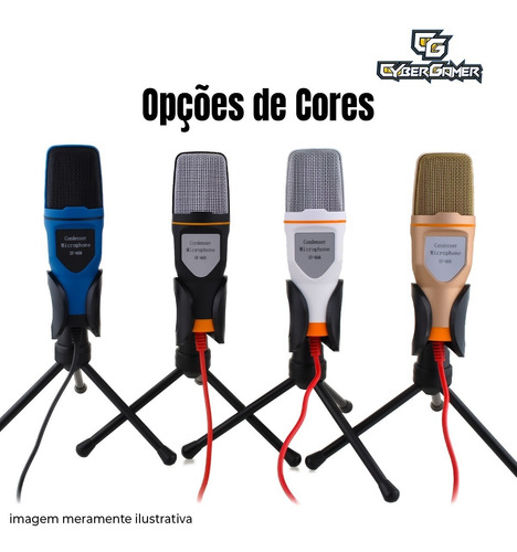 Imagem 5 de 6 de Microfone Condensador Sf-666 Omnidirecional Tripé Premium