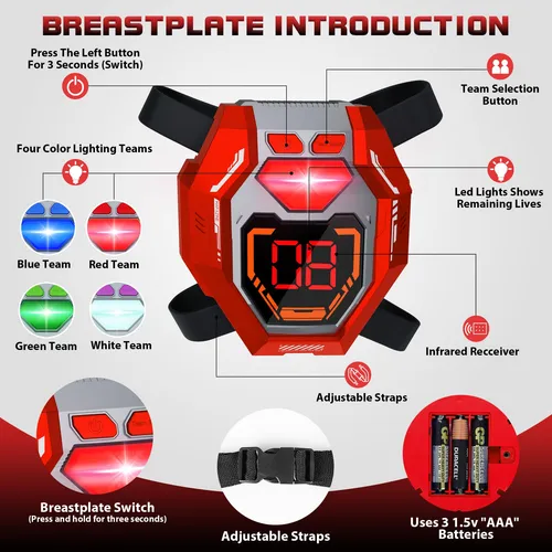 Pistolas Láser Ivoxex Led Digital, Juego De 4 Para Niños 8-1
