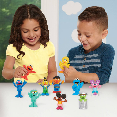 Set De 10 Figuras De Lujo Amigos Del Barrio Plaza Sésamo