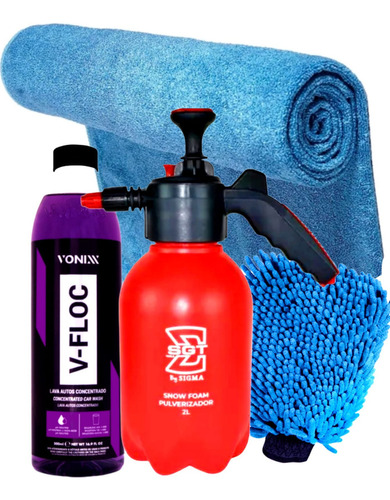 Shampoo Vfloc Vonixx Snow Foam 3 Em 1 Luva Microfibra Toalha