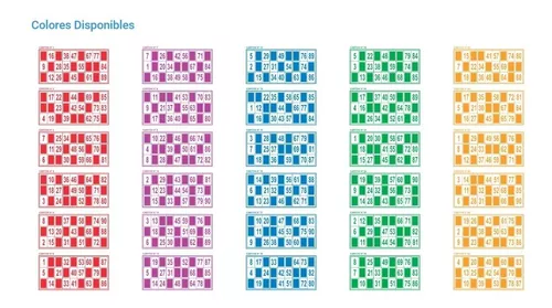 Cartones de bingo coloridos