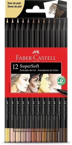 Colores Faber Castell  Supersoft Tonos De Piel Caja X 12