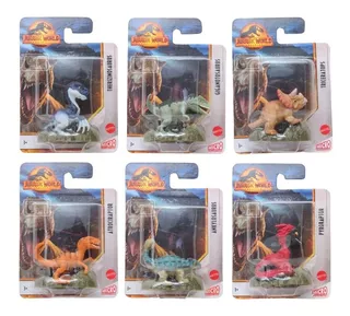 Coleção C/ 6 Mini Figuras Dinossauros Jurassic World Mattel