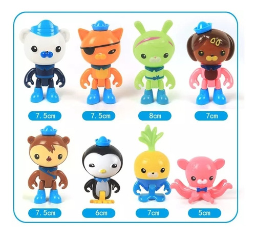 Octonauts Set Mini Figuras Acción Personajes Muñecos