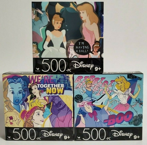 Set De 3 Rompecabezas 500 Piezas Princesas Disney