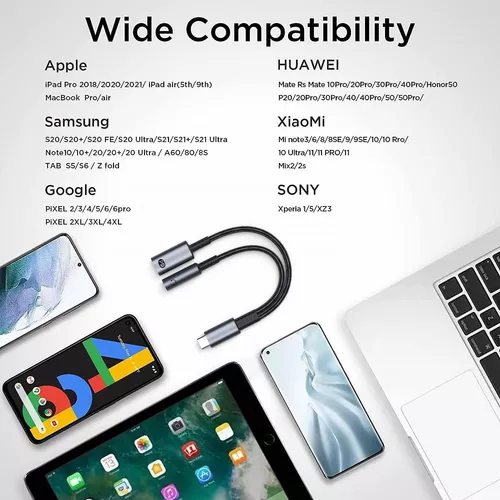 Adaptador de auriculares USB-C a 0.138 in, USB C (DAC+Hi-Res), conector de  audio de 0.138 in, adaptador AUX para dispositivos tipo C, compatible con  Pixel 3/2/3XL/2XL, iPad Pro, One Plus 6T, Huawei